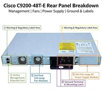 Cisco Switch Catalyst C9200-48T-E 48 Port Gigabit Ethernet StackWise 160 Maks 8 Unit Dapat Ditumpuk Switch Jaringan Enterprise Layer 3