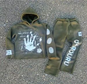 Nueva llegada al por mayor precio personalizado en blanco de los hombres con cremallera Sudadera con capucha logotipo personalizado angustia bordado con cremallera de gran tamaño chándales - Product Image 2