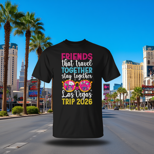 T-shirt personnalisable pour voyage à Las Vegas 2026 pour filles – Vêtement promotionnel - Product Image 3