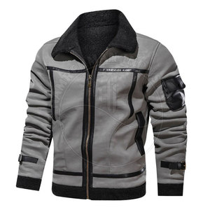 Latest Style High Street Cow Skin Wholesale Windproof Waterproof <b>Men</b> <b>Shearling</b> <b>Jacket</b> Best Selling - Product Image 3