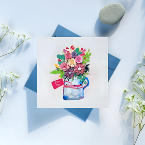 Handmade Việt Nam Hoa Giấy thiệp chúc mừng Quilling thẻ handmade với Pop Up lớp hoa trang trí - Product Image 2