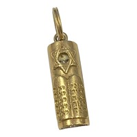 Articles religieux pour la maison, pendentif Mezuzah / Couverture de Mezuzah en bois d'olivier / Bijoux juifs à la mode en argent, pendentif Mezuzah plaqué or