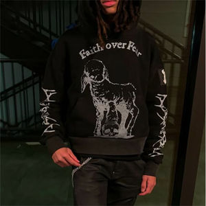 Venta al por mayor de fábrica ODM: Sudaderas casuales de moda para hombre, 100% algodón, tejido de punto, ajuste regular, jersey de color liso, 330g, largo recortado para invierno. - Product Image 5