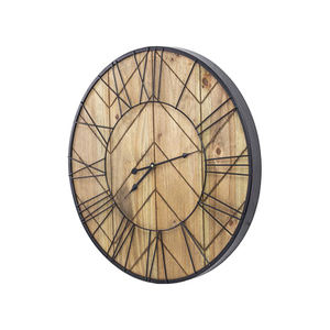 Horloge murale en bois et en métal de conception européenne pour la décoration de mariage, décoration de la maison, conception personnalisée disponible - Product Image 3