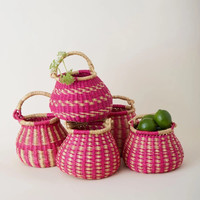 Seagrass bolga ghana paniers pour stocker des articles pour la maison panier de marché africain d'herbe de mer naturelle