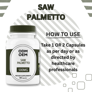 Cápsulas de Extracto de Saw Palmetto, Suplemento Herbal, 60 Cápsulas, Marca Privada OEM ODM, Fórmula Natural, Cuidado Nutricional para Adultos Carewell - Product Image 2