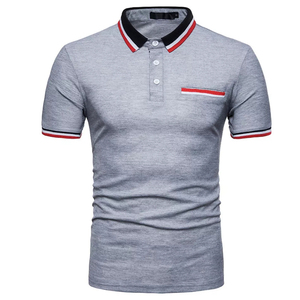 เสื้อโปโลผ้าฝ้าย100% สำหรับผู้ชายเสื้อกอล์ฟลำลองผ้าเจอร์ซีย์สีทึบพิมพ์ลายโลโก้ได้อย่างรวดเร็ว - Product Image 5