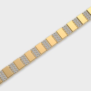 IGI Certified Lab Grown Round Diamond Geometric Link Bracelet in 14K Yellow / White / Rose Gold - Product Image 2