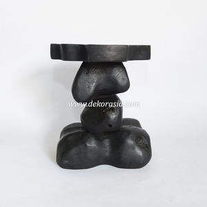 Modern <b>Black</b> Teak Root Stacking <b>Stool</b> for Home Unique Custom <b>Wooden</b> <b>Stool</b> for Living Room Patio or Apartment - Product Image 4