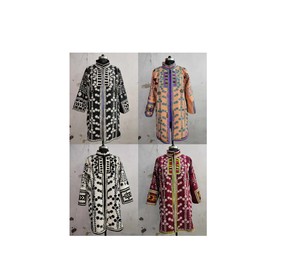 Manteau Suzani Veste Suzani pour femme Veste brodée en coton indien Kimono Suzani fait à la main Kimono long - Product Image 1