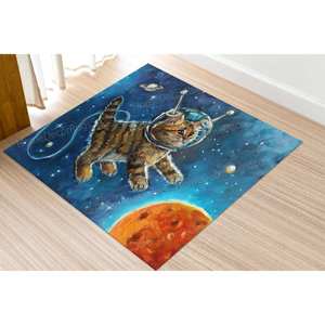 Tapis imprimé chat abstrait, tapis imprimé en 3D, antidérapant, tapis cadeau, tapis gobelin - Product Image 2