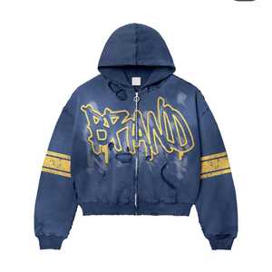 Ensemble de survêtement à capuche délavé à l'acide avec logo personnalisé pour hommes Fournisseur d'usine survêtement à capuche délavé à la pierre survêtement décontracté - Product Image 2