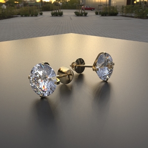 Avarta 18K oro 3,80 quilates cada solitario tachuelas pendiente para niñas y mujeres - Product Image 3