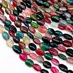 Natural Multi <b>Tourmaline</b> Smooth Oval Shape Beads 4*6MM Plain <b>Tourmaline</b> Beads for DIY Making Jewelry Wholesaler Price - Product Image 3