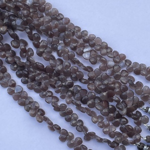 6mm 8mm 10mm Natural Chocolate <b>Moonstone</b> Stone Heart Shape Faceted Briolette Drops Beads Jewelry Making Necklace <b>Bracelet</b> DIY - Product Image 3