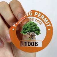Autocollants de permis de stationnement pour voiture, transparents, personnalisables, écologiques, résistants à l'eau, durables, en PVC, avec adhésif frontal pour fenêtre, OEM
