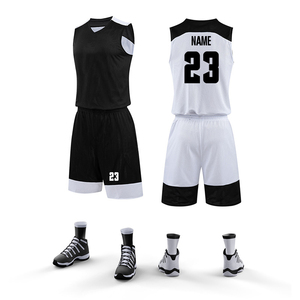 Uniformes personnalisés de basket-ball pour jeunes de haute qualité, brodés et imprimés de grande taille, fabriqués à partir de matériaux de première qualité - Product Image 3