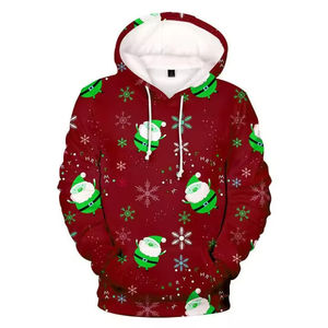 Classic Style Casual Winter Oversized Hoodie 100% Cotton Autumn Christmas Series Embroidered Design Custom Christmas Hoodies - Product Image 2