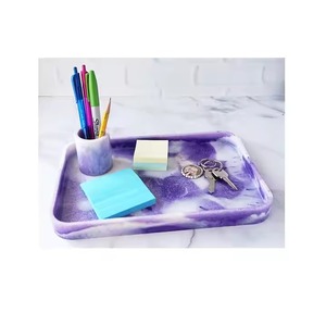 Bandeja de servicio epoxi de resina única hecha a mano para cocina, hogar, restaurante o Hotel, elementos esenciales decorativos - Product Image 1