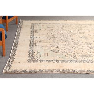Tapis turc surdimensionné 10x12,4 pi (304x378 cm), tapis géométrique beige vintage - Product Image 4