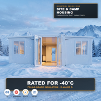 Conteneur de chantier pour régions froides 40 pieds - Camp préfabriqué -40°C ° Dormoir modulaire pour travailleurs en conditions météorologiques extrêmes pour les projets du cercle arctique