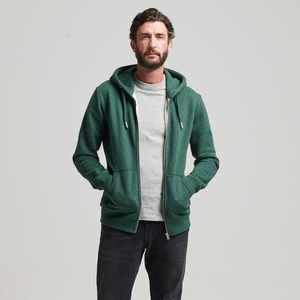 Sweat à capuche pour hommes en coton mélangé à fermeture éclair/Sweat à capuche en coton à manches longues pour hommes à fermeture éclair - Product Image 1