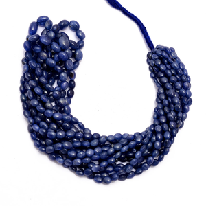 AAA + naturel bleu saphir lisse perles ovales pierres précieuses 3x4mm-5x7mm perles saphir bleu pierres précieuses perles lisses pour bijoux - Product Image 1