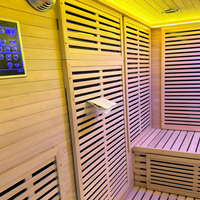 Cabina de Sauna Infrarroja de Espectro Completo de Hemlock Canadiense para 2 Personas, Bajo EMF, con Bluetooth para Spa en Casa, Certificación CE