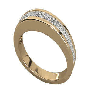 RITZIN Princess Lab Grown Diamond Half Eternity <b>Silver</b> <b>Wedding</b> <b>Band</b> for Her - Product Image 5
