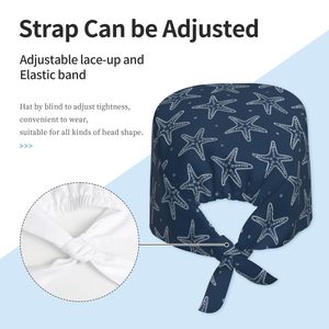 Chapeaux de gommage en coton pour femmes Section élastique absorbant la sueur Toilettage pour animaux de compagnie Chapeaux de travail d'allaitement Chapeau de gommage imprimé de fleurs de laboratoire Vente en gros - Product Image 4