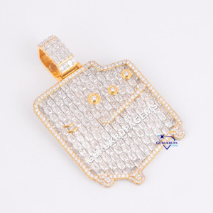 Glamorous Custom 14kt <b>Solid</b> <b>Gold</b> <b>Pendant</b> Iced out Hip Hop Style with Labgrown Brilliant Cut Diamonds VVS Clarity for Unisex - Product Image 2