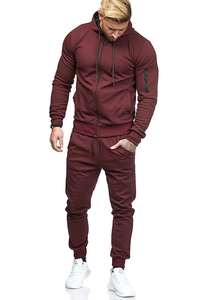 Ensemble de survêtements 2 pièces pour hommes, sweatshirts courts et pantalons de survêtement, combinaison de sport décontractée et solide, vêtements d'entraînement - Product Image 4