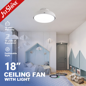 مروحة سقف حديثة صغيرة 18 بوصة بدون شفرات مع إضاءة LED ذكية وتطبيق للتحكم، هادئة بمحرك تيار مستمر لغرفة النوم - Product Image 1
