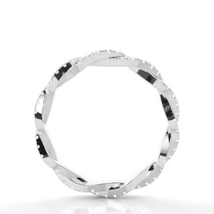 925 Sterling Silver 18K White Gold Wedding <b>Ring</b> VVS Moissanite Round Cut Diamond Inlay for Women High Quality <b>Fine</b> Jewelry - Product Image 6