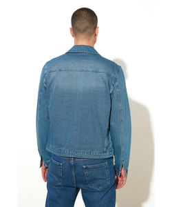 Veste en jean streetwear décontractée pour hommes en gros avec jeans techniques de lavage d'hiver à la mode imprimées de logos personnalisés - Product Image 3