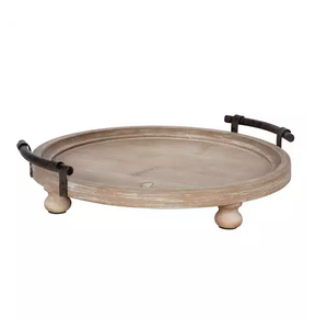 Bandeja para servir hecha a mano de tamaño personalizado, estilo moderno, diseño antiguo, utensilios de cocina de madera, soporte para vajilla, cubiertos, componentes de Metal - Product Image 1