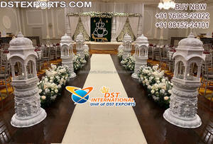 Decoraciones de boda al aire libre Pedestales de Bollywood Columna DE BODA Pilar tallado Decoración Pilares de Bollywood para decoración de pasarela de boda - Product Image 6