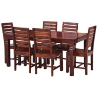 Table de salle à manger commerciale moderne de luxe en teck massif, 6 chaises, écologique, durable, haute qualité, facile à nettoyer, pour restaurant - Offre Spéciale