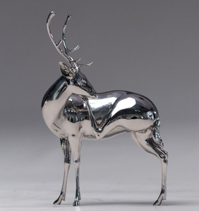 Cerf sculpté en fonte d'aluminium sur mesure Cerf décoratif en métal pour la maison avec finition brillante - Product Image 4