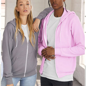 Elegante Sudadera con capucha 3739 con cremallera completa para géneros 100% algodón 60/40 Airlume poliéster peinado/algodón bordado rojo suave para invierno - Product Image 6
