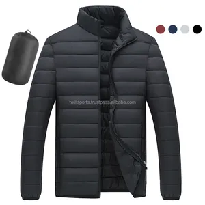 Wholesale Customized OEM Winter Outdoor Padded Silver Shiny Men's Puffer Jacket with Custom Logo