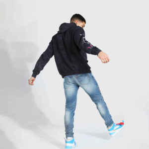 Fabricants de vêtements personnalisés Acid Wash Vintage French Terry Sweat à capuche pour hommes Sun Faded Distressed 100% Cotton Heavyweight Print - Product Image 4