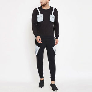 High Quality 100% Breathable Men's Sporty Hooded Casual Sweat Suit Solid for Summer - Product Image 1