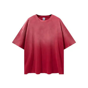 T-shirt à manches courtes surdimensionné en coton de première qualité avec logo personnalisé pour hommes, tissu tricoté solide, imprimé en bambou - Product Image 1