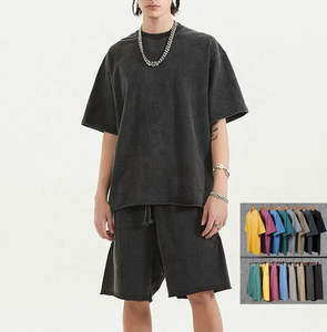 Conjuntos cortos para hombre Prendas de abrigo Camisa de 2 piezas de verano y pantalones cortos de alta calidad con logotipo personalizado Conjunto de pantalones cortos para hombre - Product Image 3