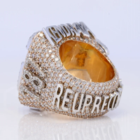 Lettres personnalisées Glacé Moissanite Anneau Pour Men10k Or Massif Initiale CZ Diamant Hip Hop Anneau Pour Lui Grand Symbole Rappeurs Anneau