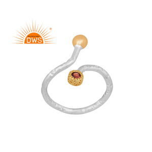 Latest Design Fine Sterling <b>Silver</b> Natural <b>Garnet</b> Gemstone Adjustable <b>Ring</b> Custom Jewelry Manufacturer - Product Image 4