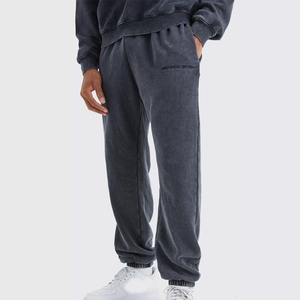 Ropa de calle personalizada, pantalones lavados con ácido y estampado Vintage para hombre, pantalones de gimnasio de alta calidad con lavado ácido de 100% algodón para hombre - Product Image 2