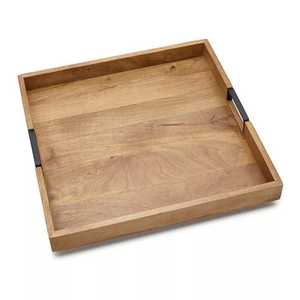 Bandeja para servir de madera natural 100% hecha a mano con acabado pulido Fabricación de calidad a precio - Product Image 2