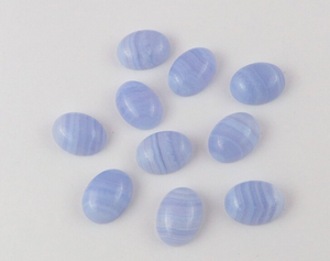 Natürliche blaue Spitze Achat ovale Form glatte Cabochon für Schmuck Herstellung von hochwertigen blauen Farbe Edelsteine Birth stone Armband Ringe - Product Image 6